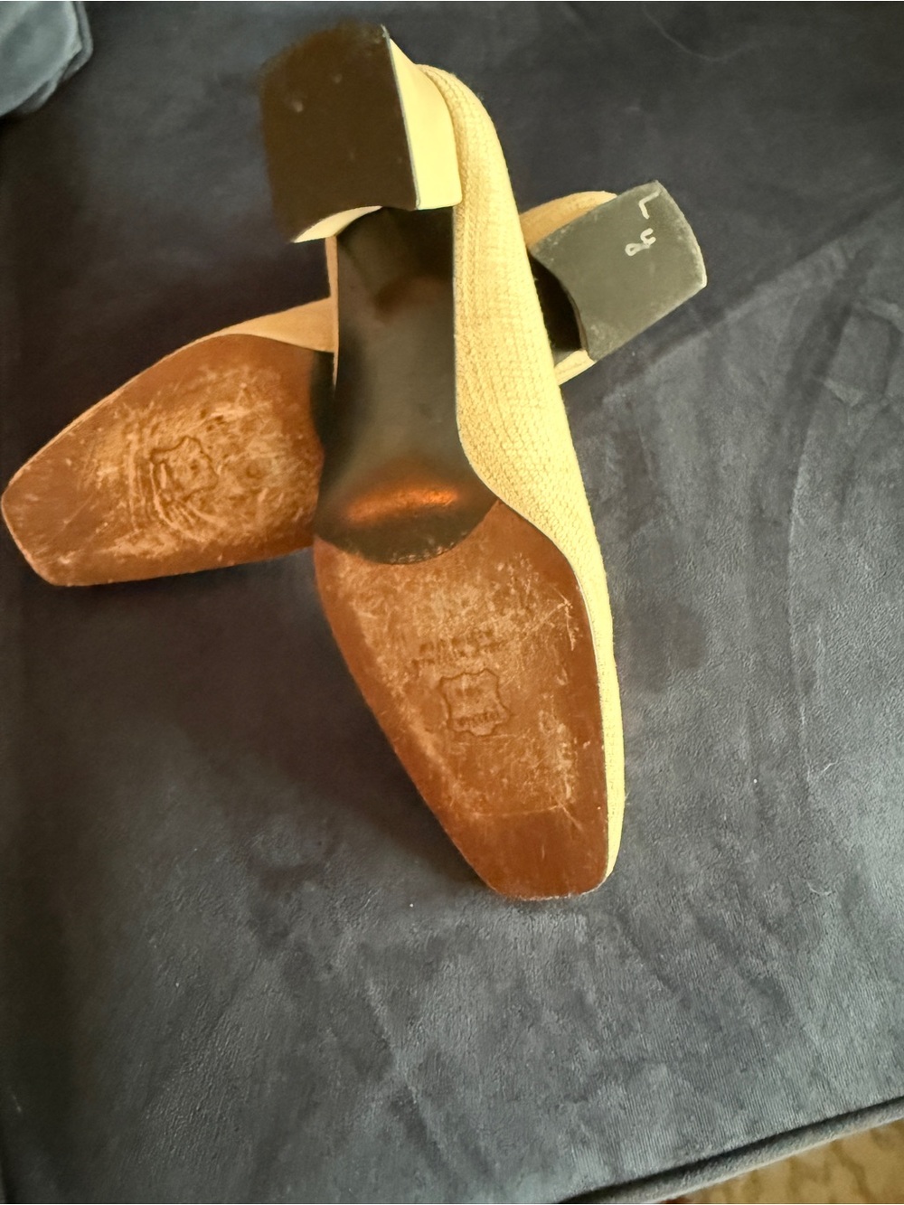 Stuart Weitzman size 10 beige pumps. These fit regular to narrow feet. - Picture 3 of 3
